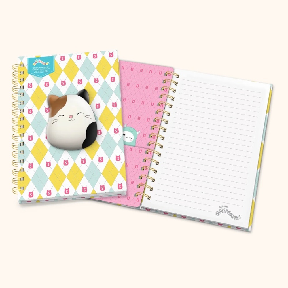 Squishmallows puff on the cover medium spiral notebook/160 pages/pocket - NWT